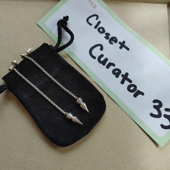 Chrome Hearts Spike Drop Earrings 925 Sterling Silver (Pair) New - Picture 4 of 14